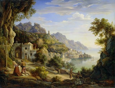 Bij de Golf van Salerno, 1826 door Joachim Faber